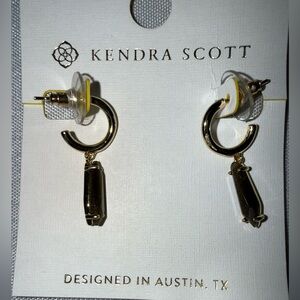 Kendra Scott Gold and Black Drop Hoop Earrings -“Indie” Collection